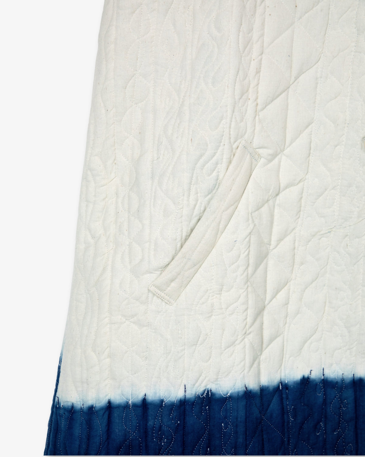 White and Blue Quilted Jacket by Injiri