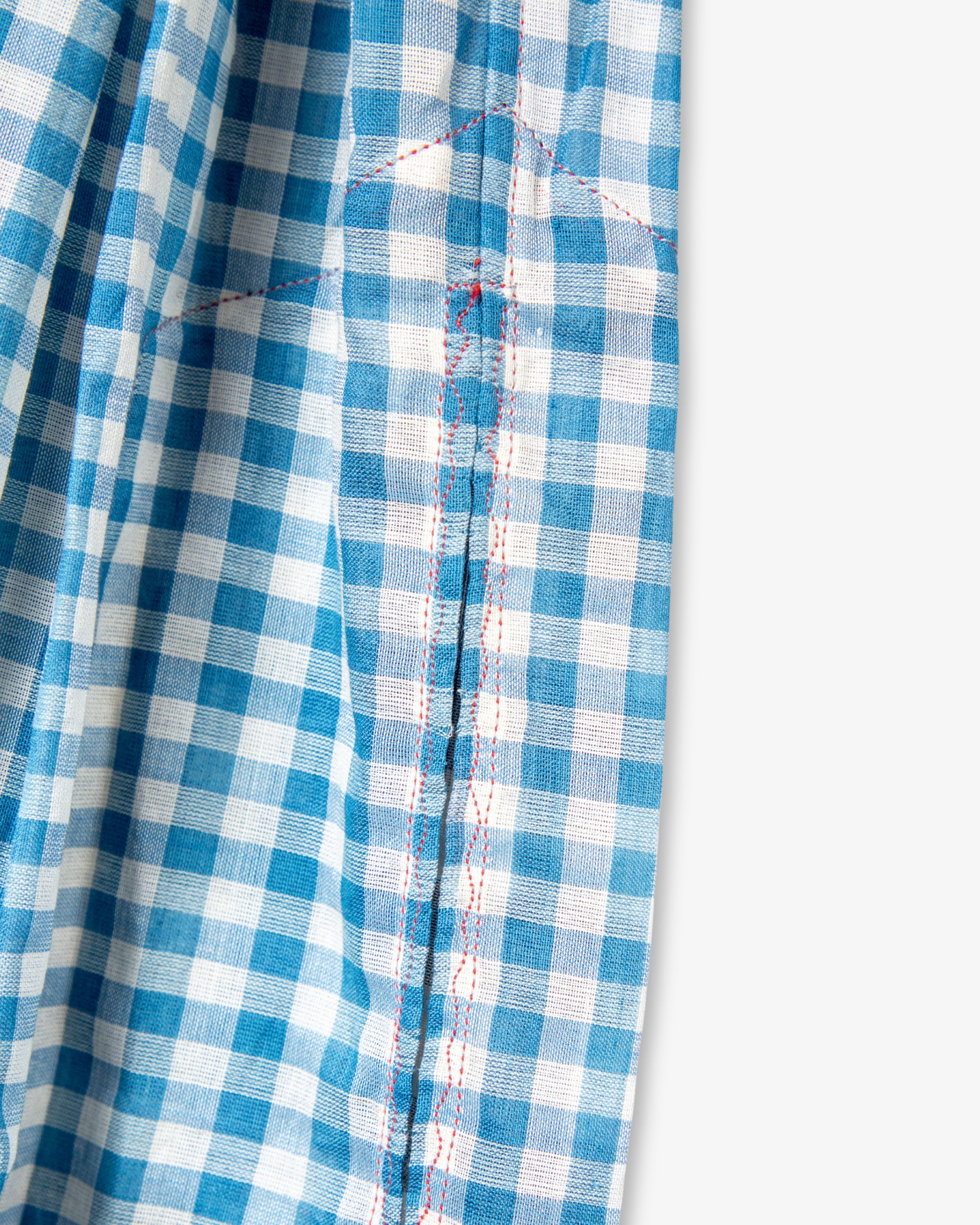 Blue Gingham Patchwork Dress by Injiri - Tatter Blue Gingham Patchwork Dress by Injiri - Tatter