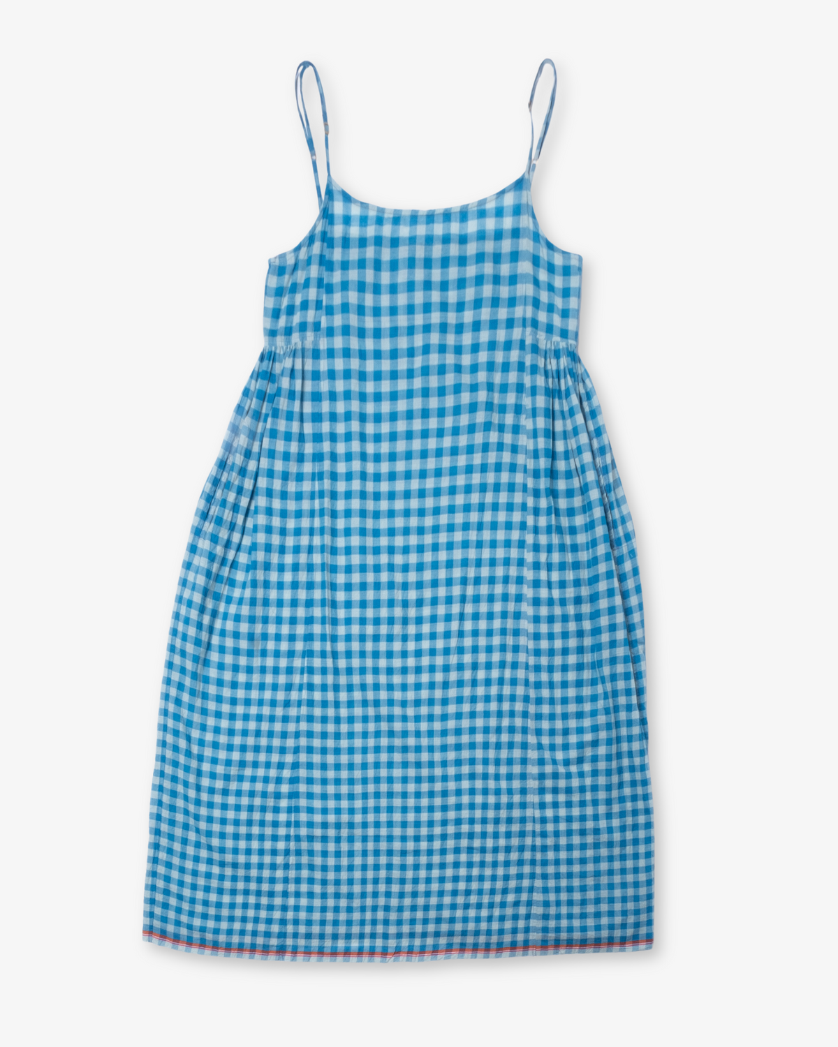 Blue Cotton Gingham Slip by Injiri