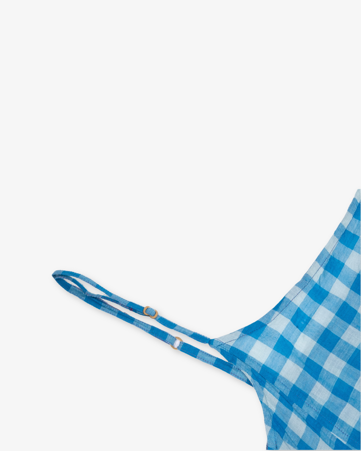 Blue Cotton Gingham Slip by Injiri