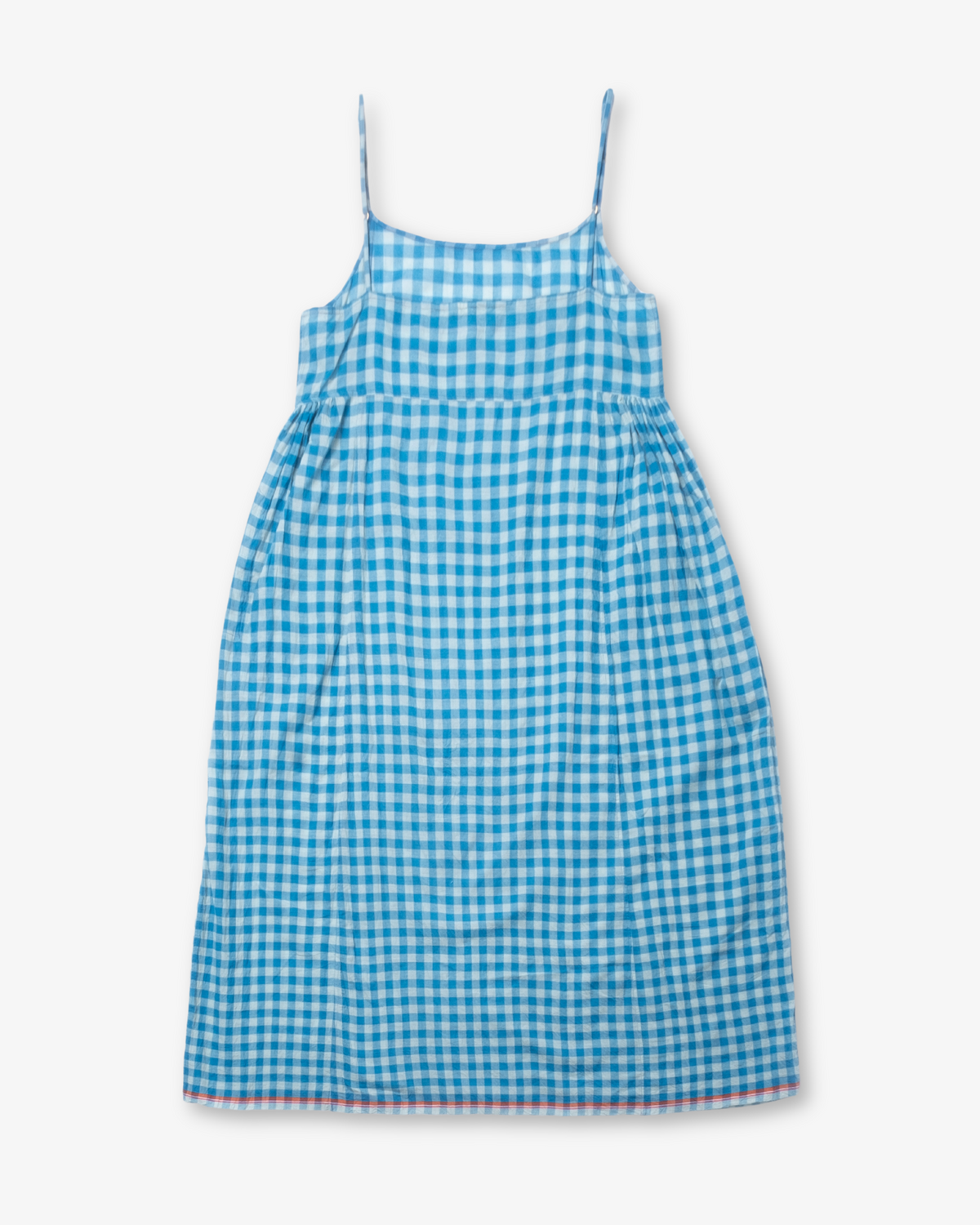 Blue Cotton Gingham Slip by Injiri