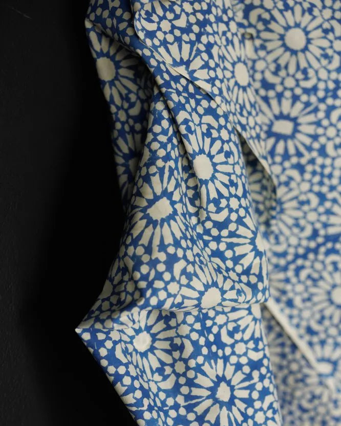 Papercut Blue Indian Cotton by Merchant and Mills