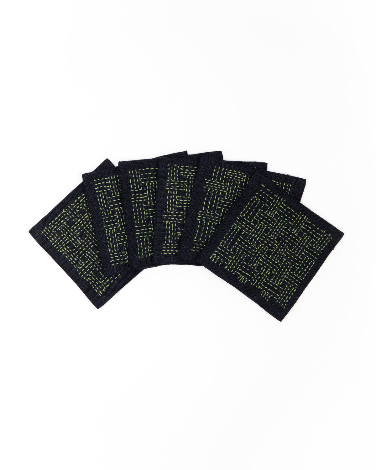 Sashiko Stitched Fog Linen Coasters