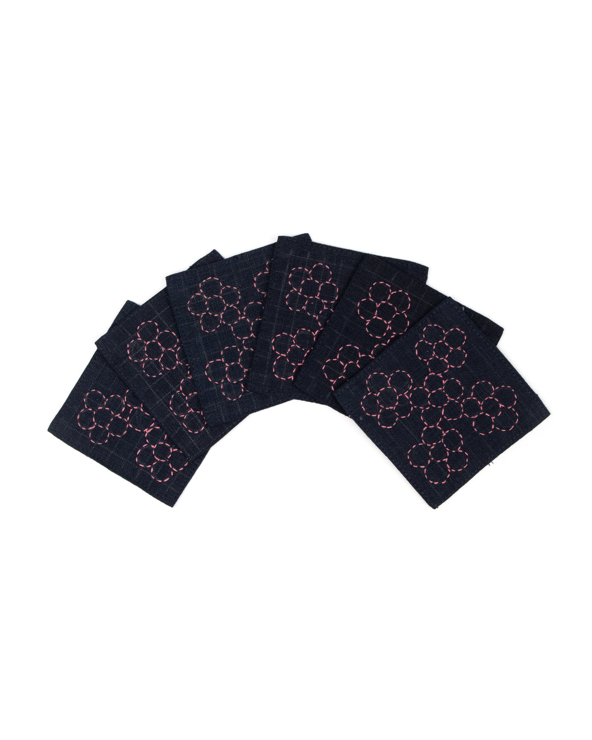 Sashiko Stitched Fog Linen Coasters