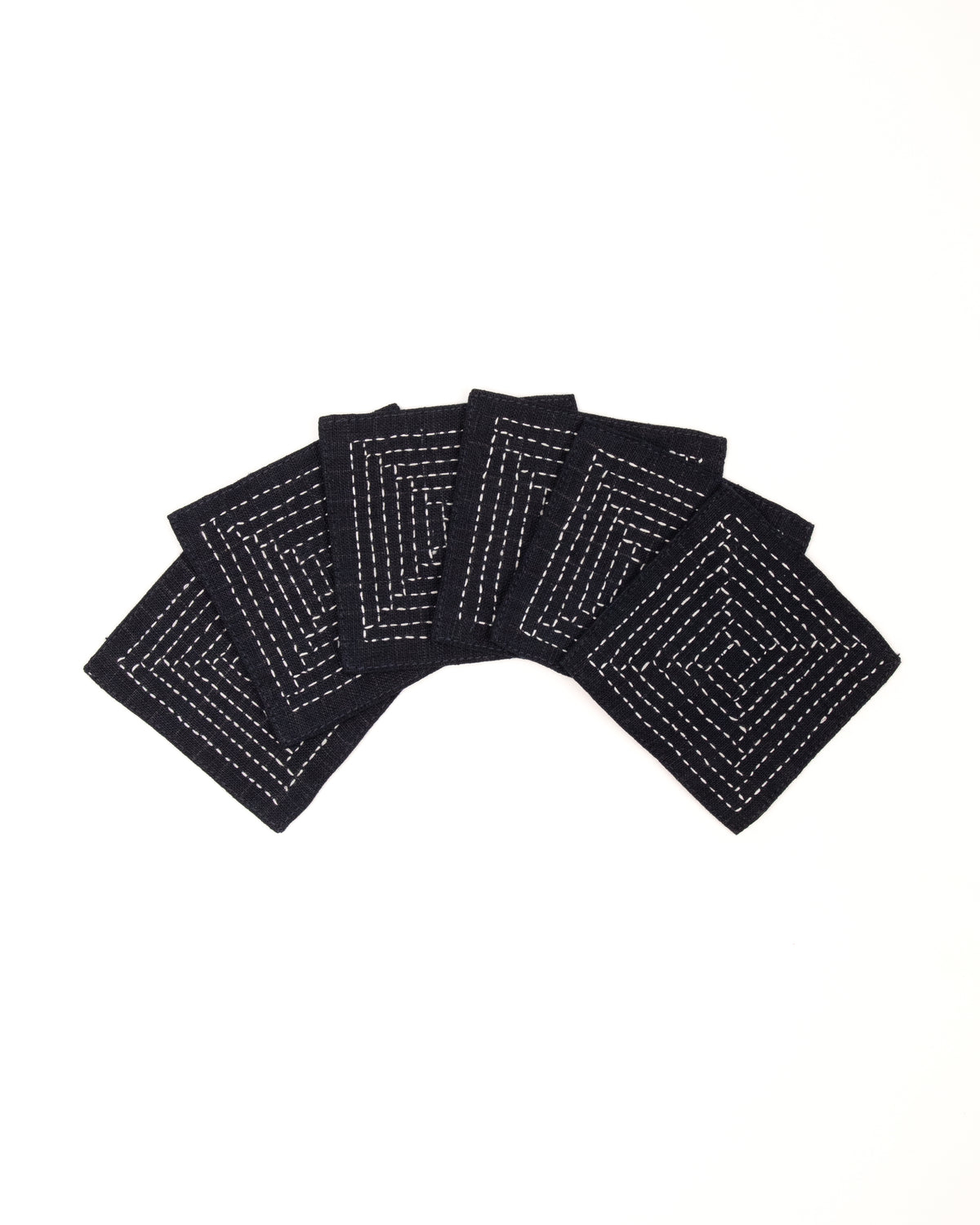 Sashiko Stitched Fog Linen Coasters