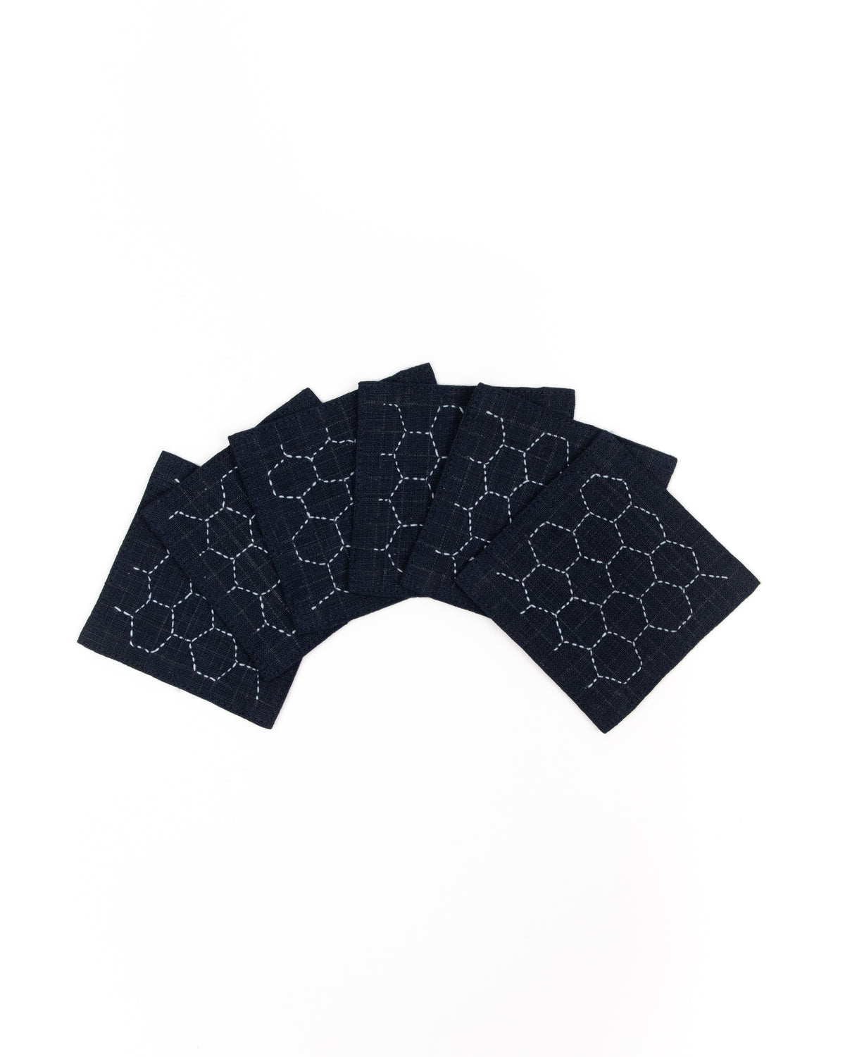 Sashiko Stitched Fog Linen Coasters