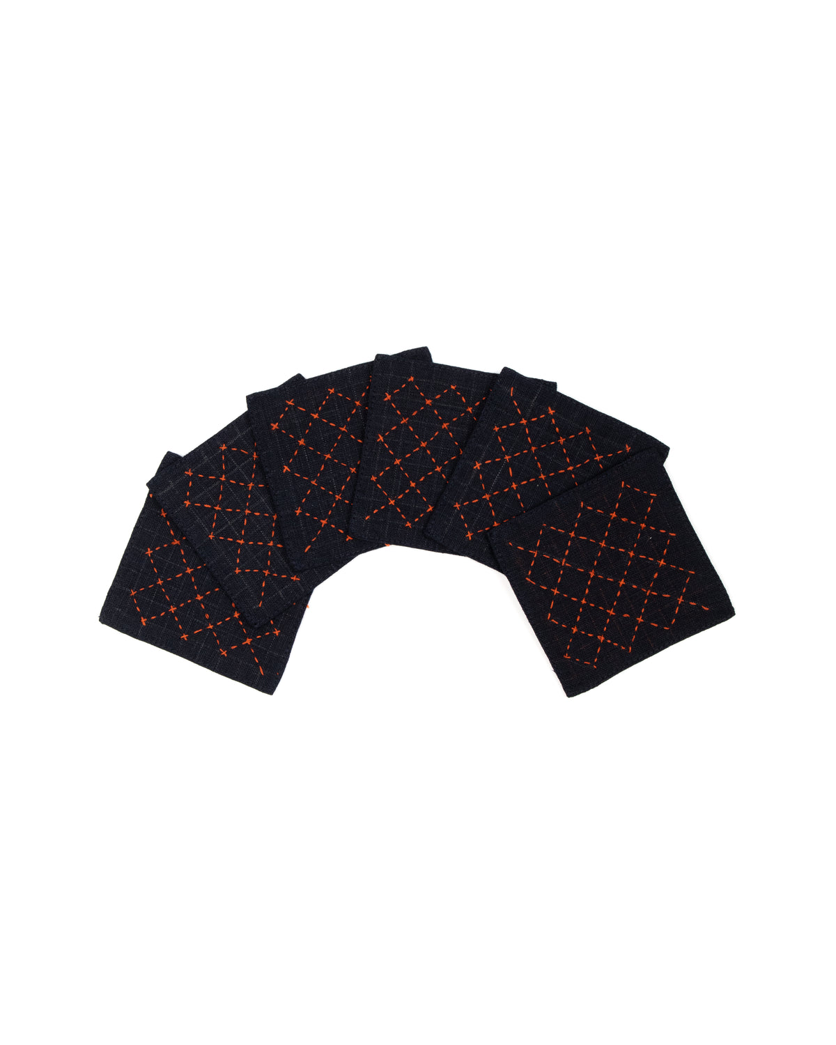 Sashiko Stitched Fog Linen Coasters