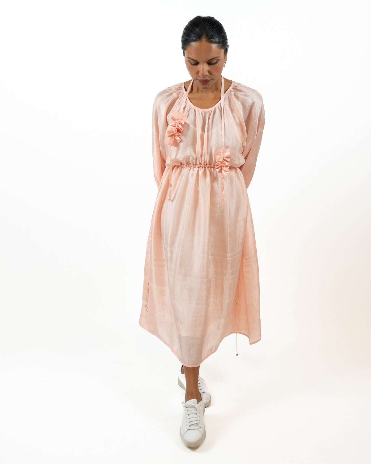 Coral Silk Dress by Bunon