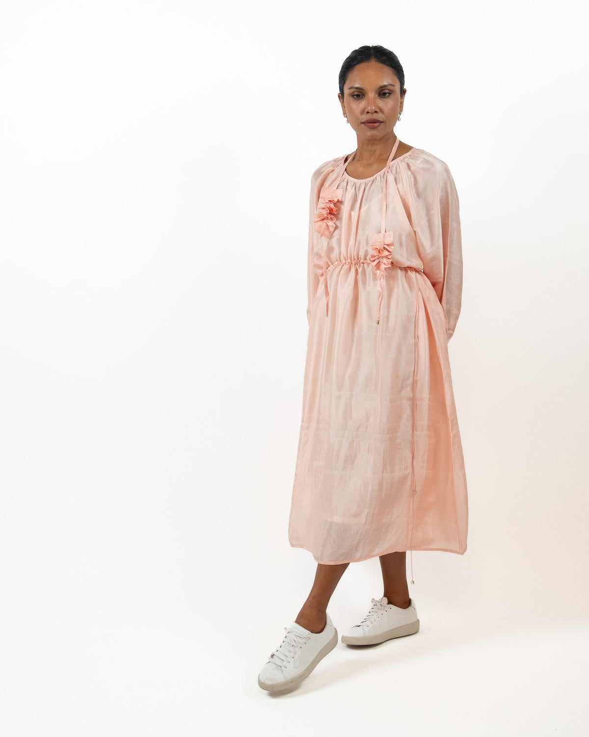 Coral Silk Dress by Bunon