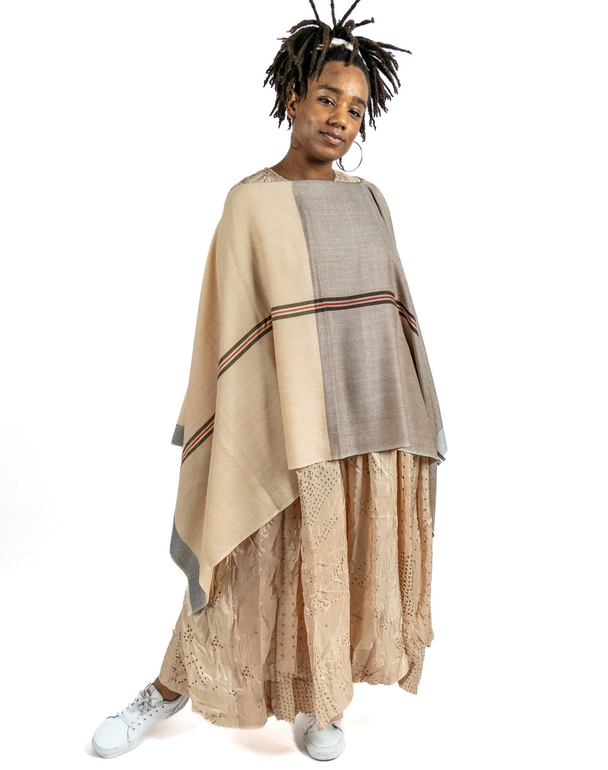 Beige Wool Poncho by SADHU