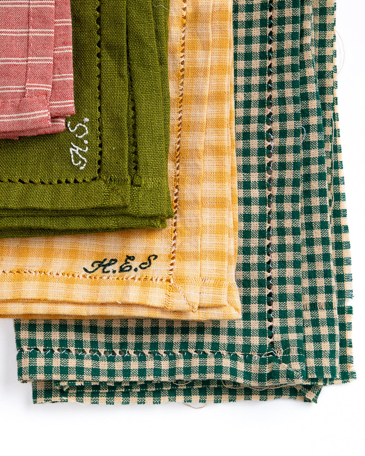 Heirloom Mitered-Corner Napkins with Drawn Thread Hem Stitch