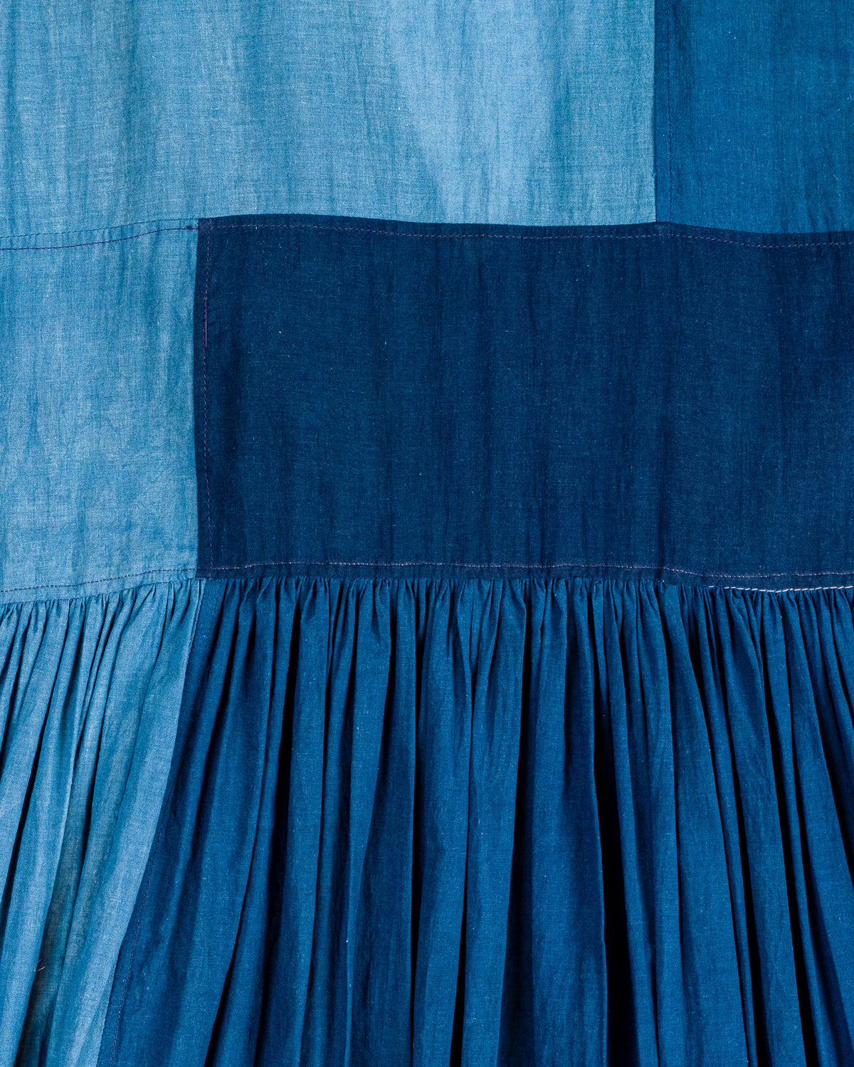 Blue Patchwork Dress by Injiri