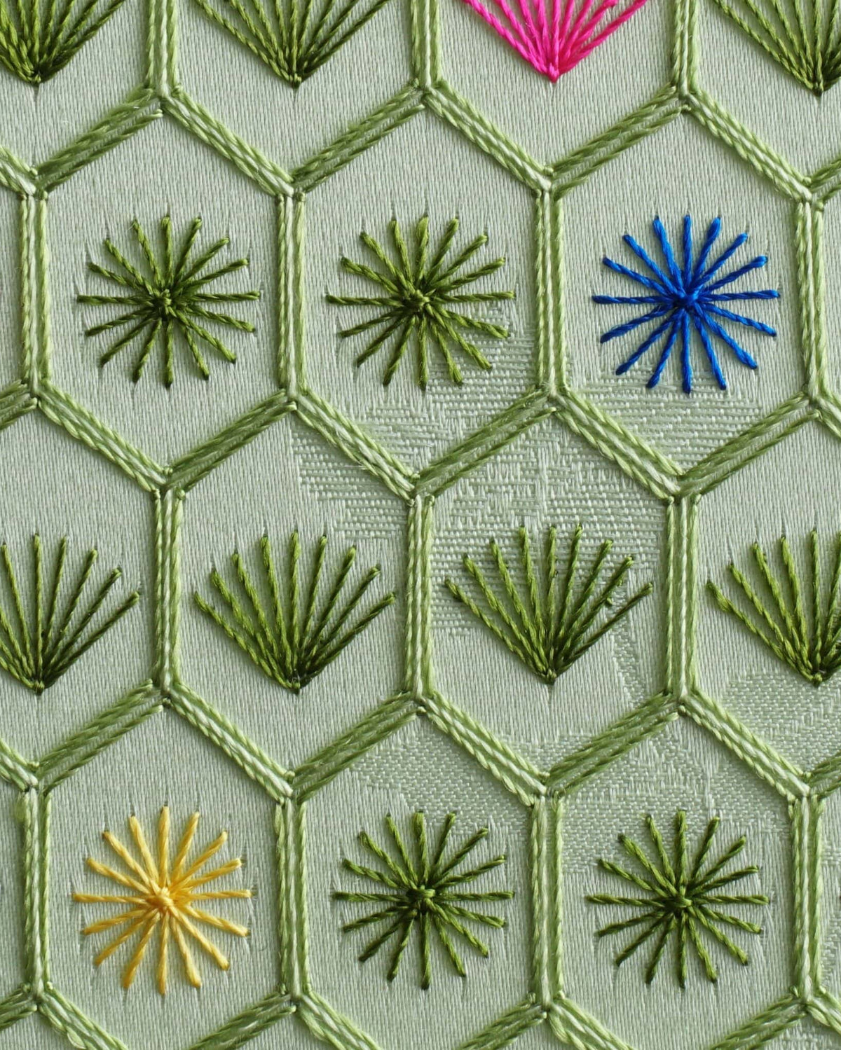 Korean Embroidery: Pine Leaf & Tortoise Shell Stitch