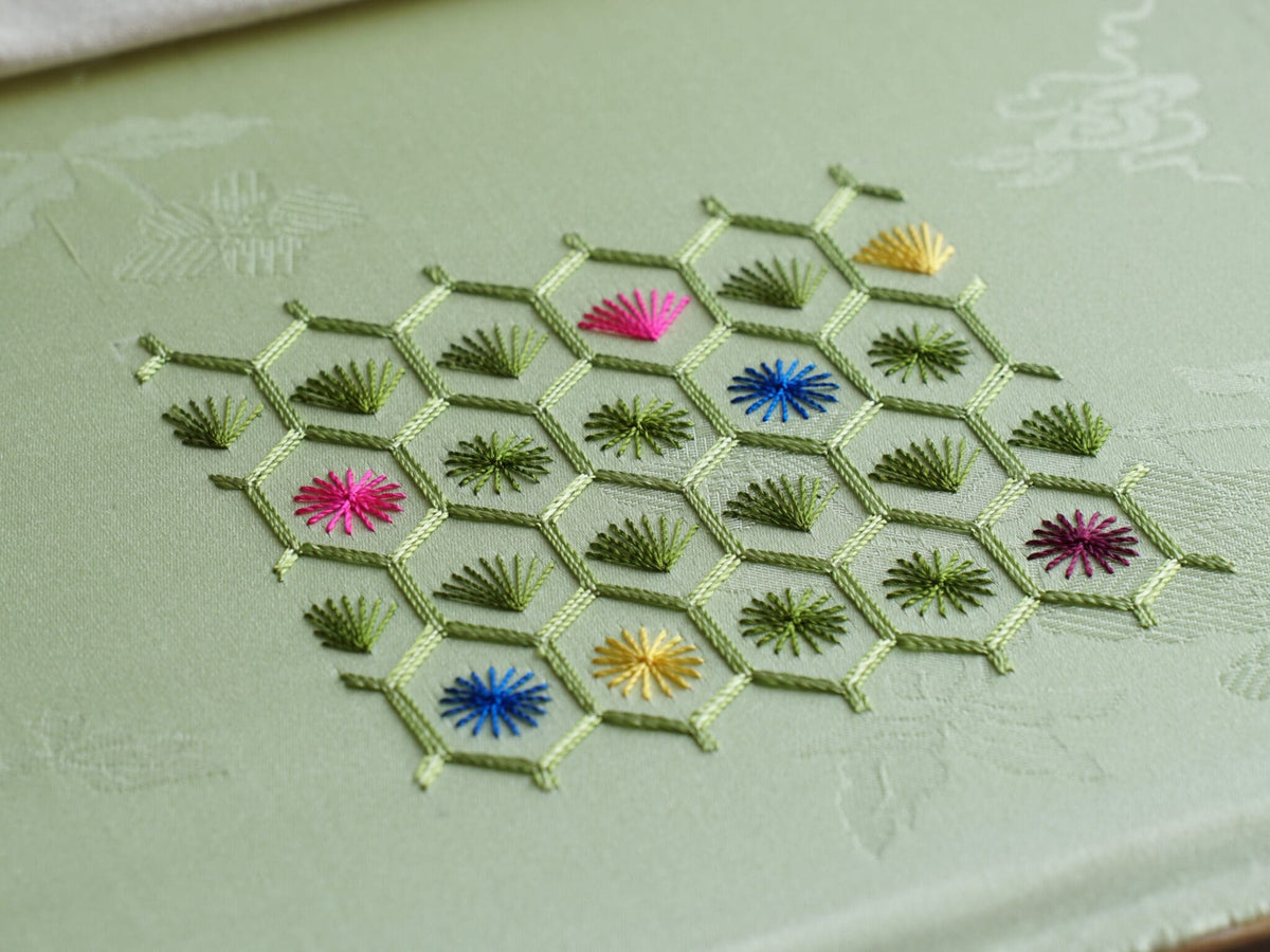 Korean Embroidery: Pine Leaf & Tortoise Shell Stitch