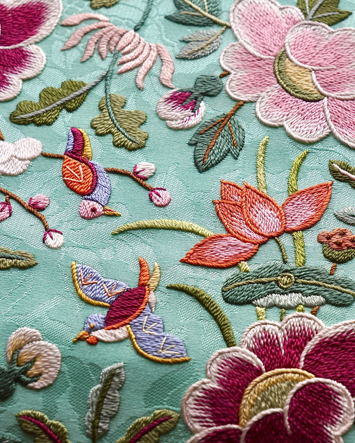 Korean Embroidery: Woven Mat Stitch and Bridge Stitch