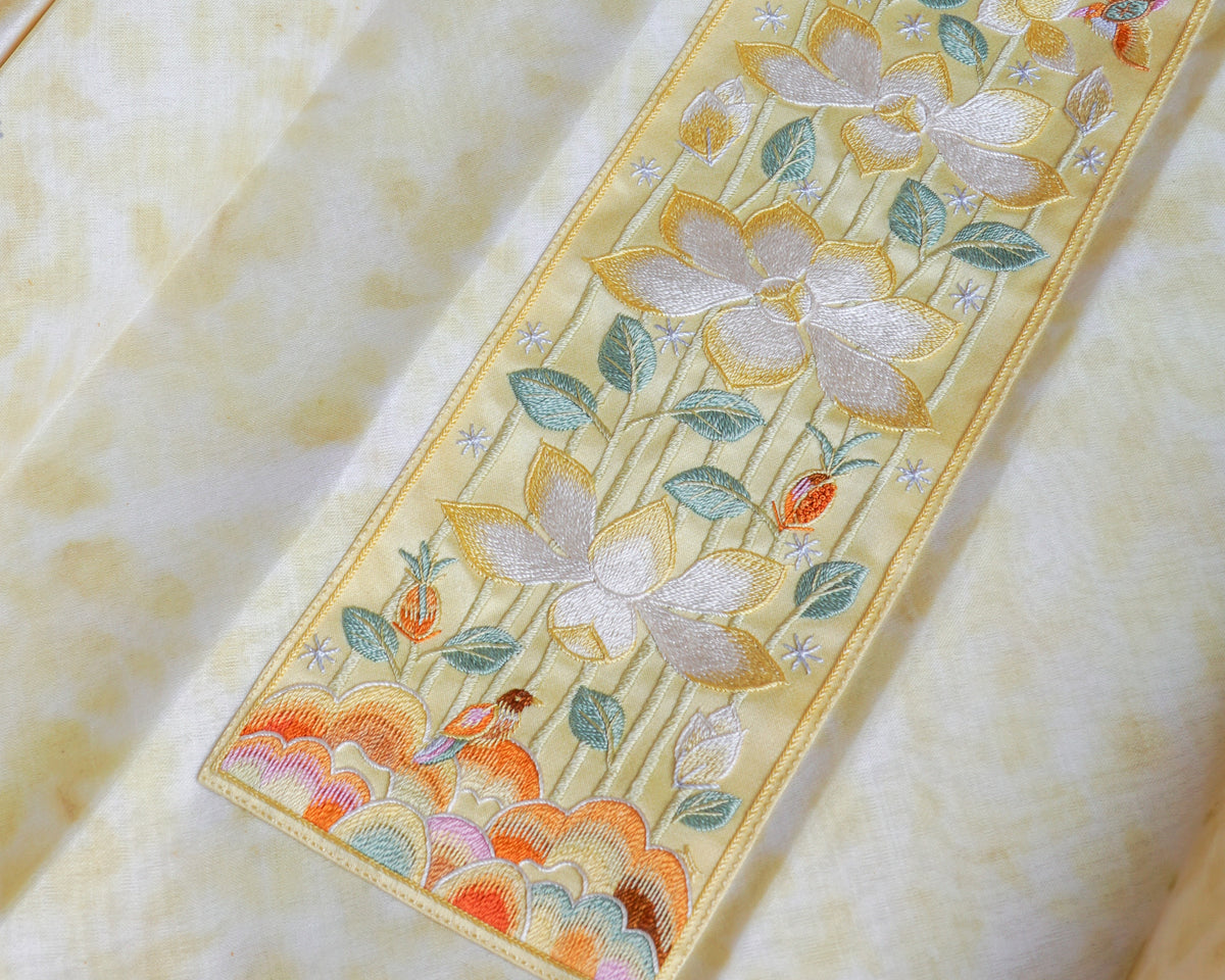 Korean Embroidery: Woven Mat Stitch and Bridge Stitch