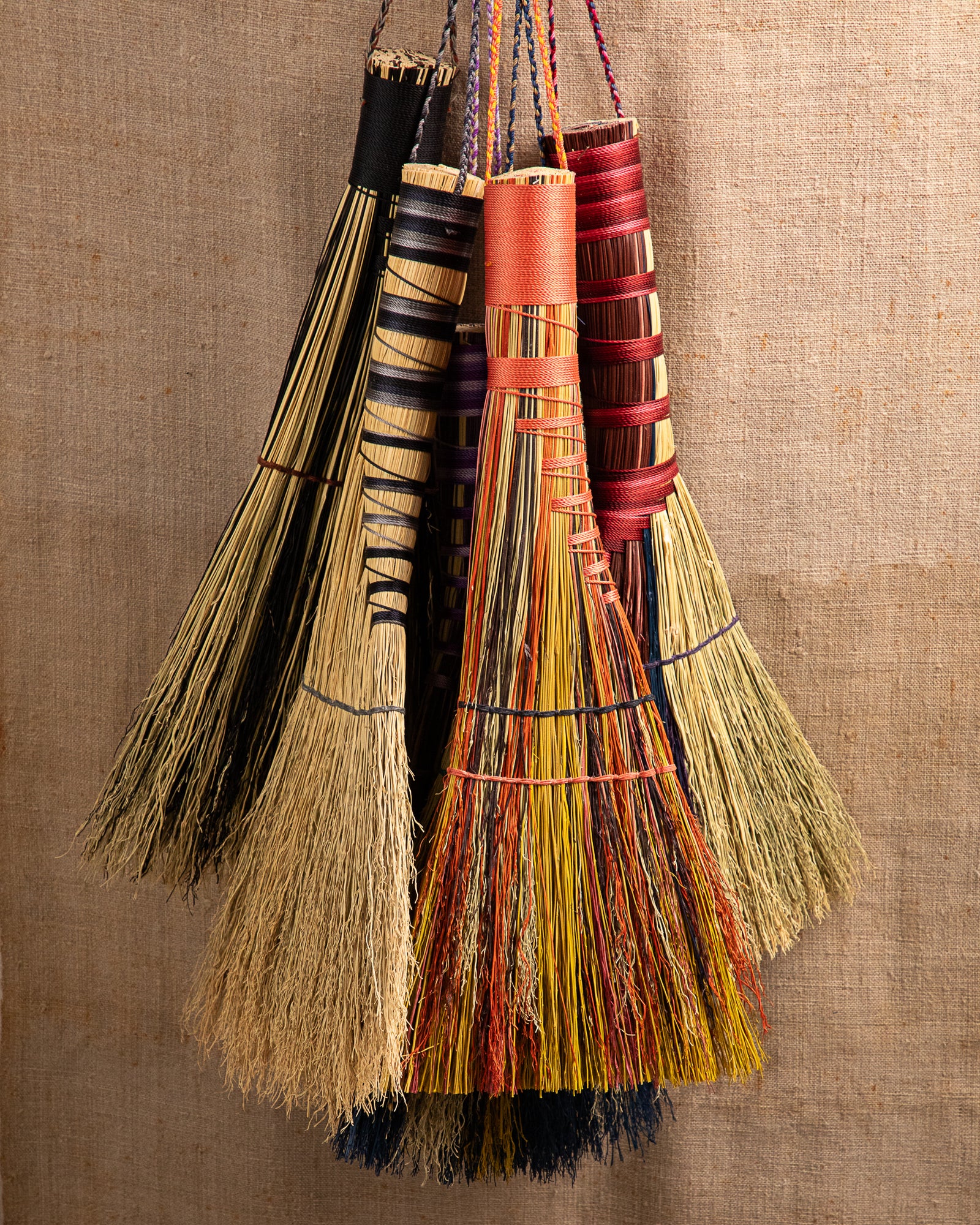Broom Making with Natural and Dyed Cord