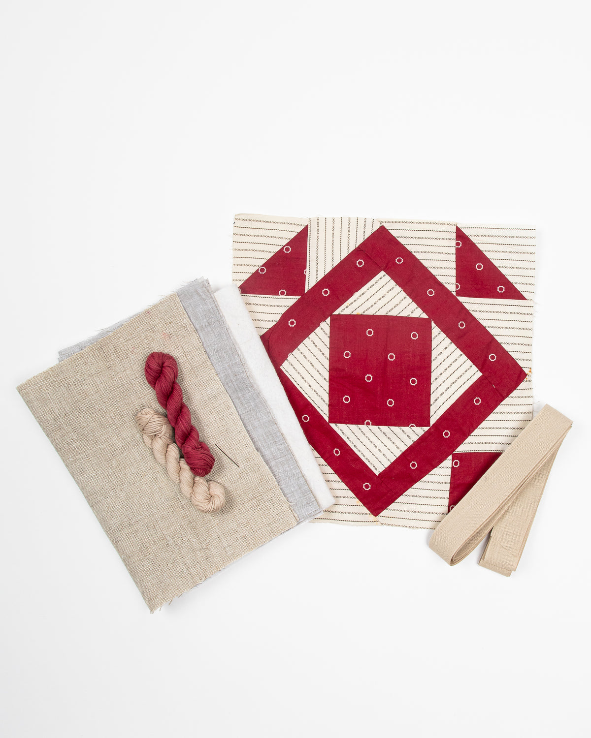 Antique Quilted Pocket Kit in French Linen