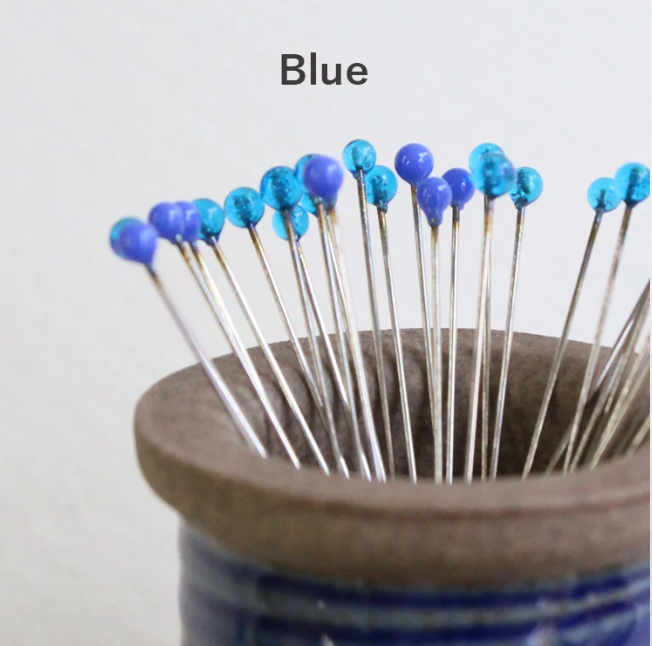 Cohana glass head pins in cherry wood box