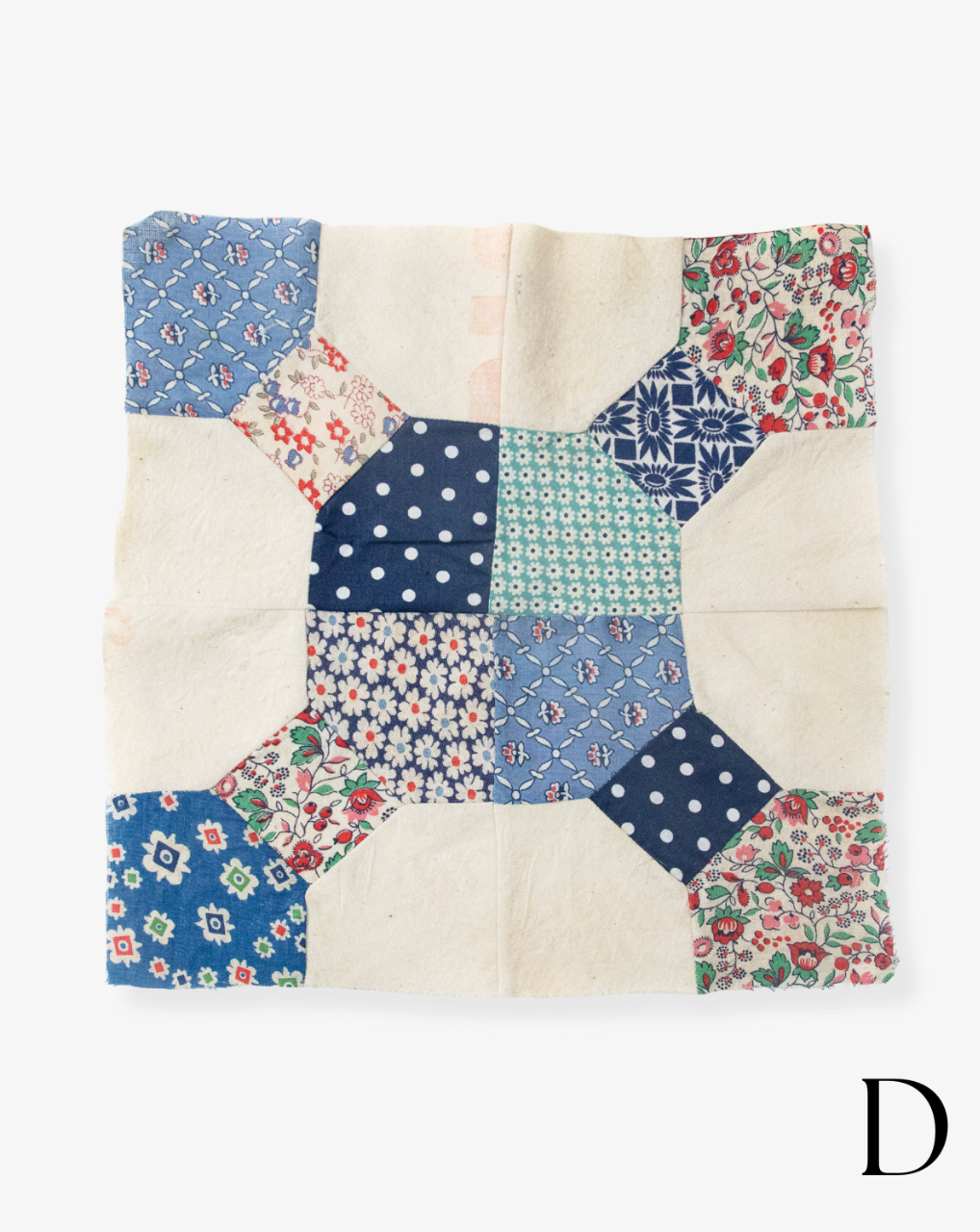 Antique Quilted Pocket Kit in Ocean