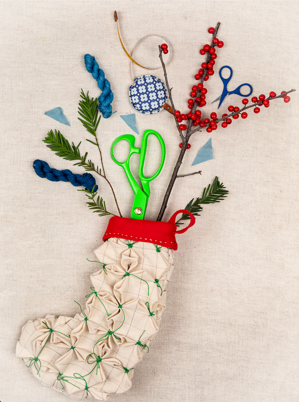 Smocked Holiday Stocking