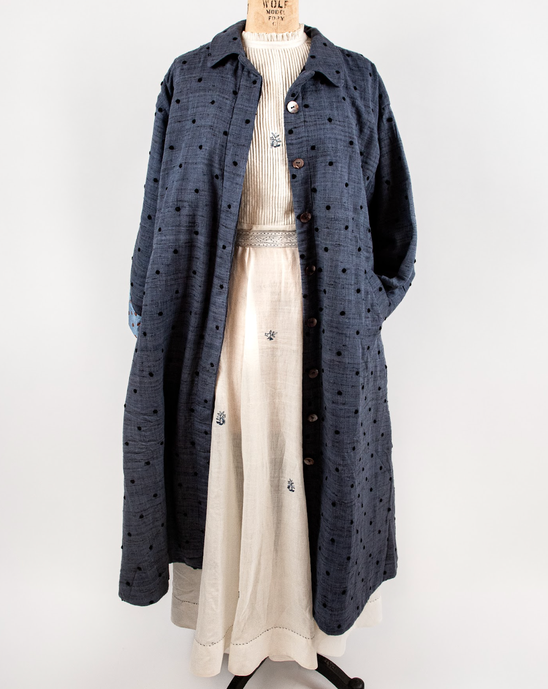 Polka Dot Blanket Lined Overcoat by Bunon