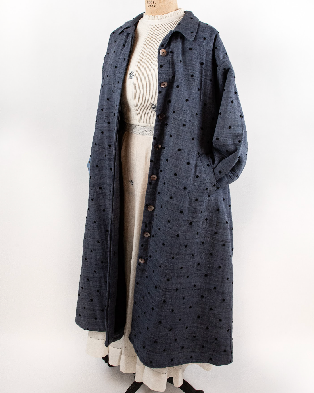 Polka Dot Blanket Lined Overcoat by Bunon