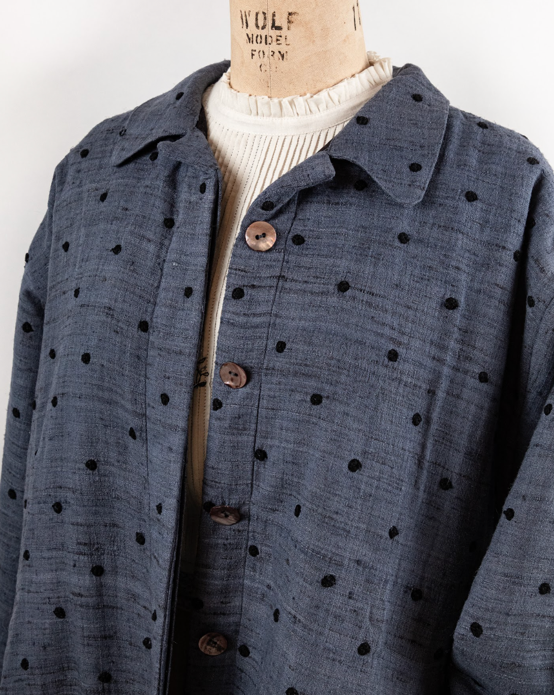 Polka Dot Blanket Lined Overcoat by Bunon