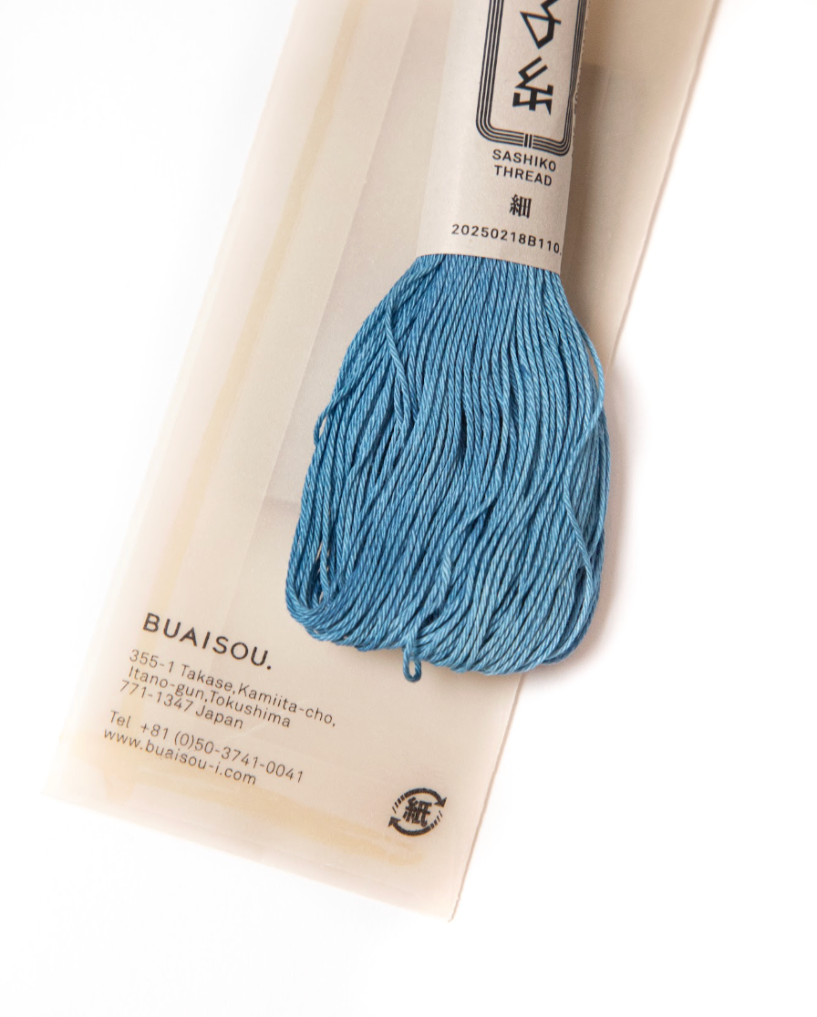 Indigo Dyed Thin Sashiko Thread by BUAISOU
