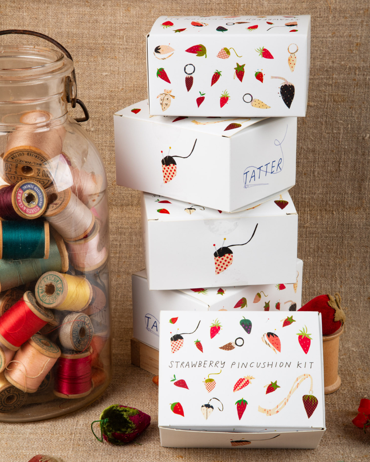 Strawberry Pincushion Kit by TATTER