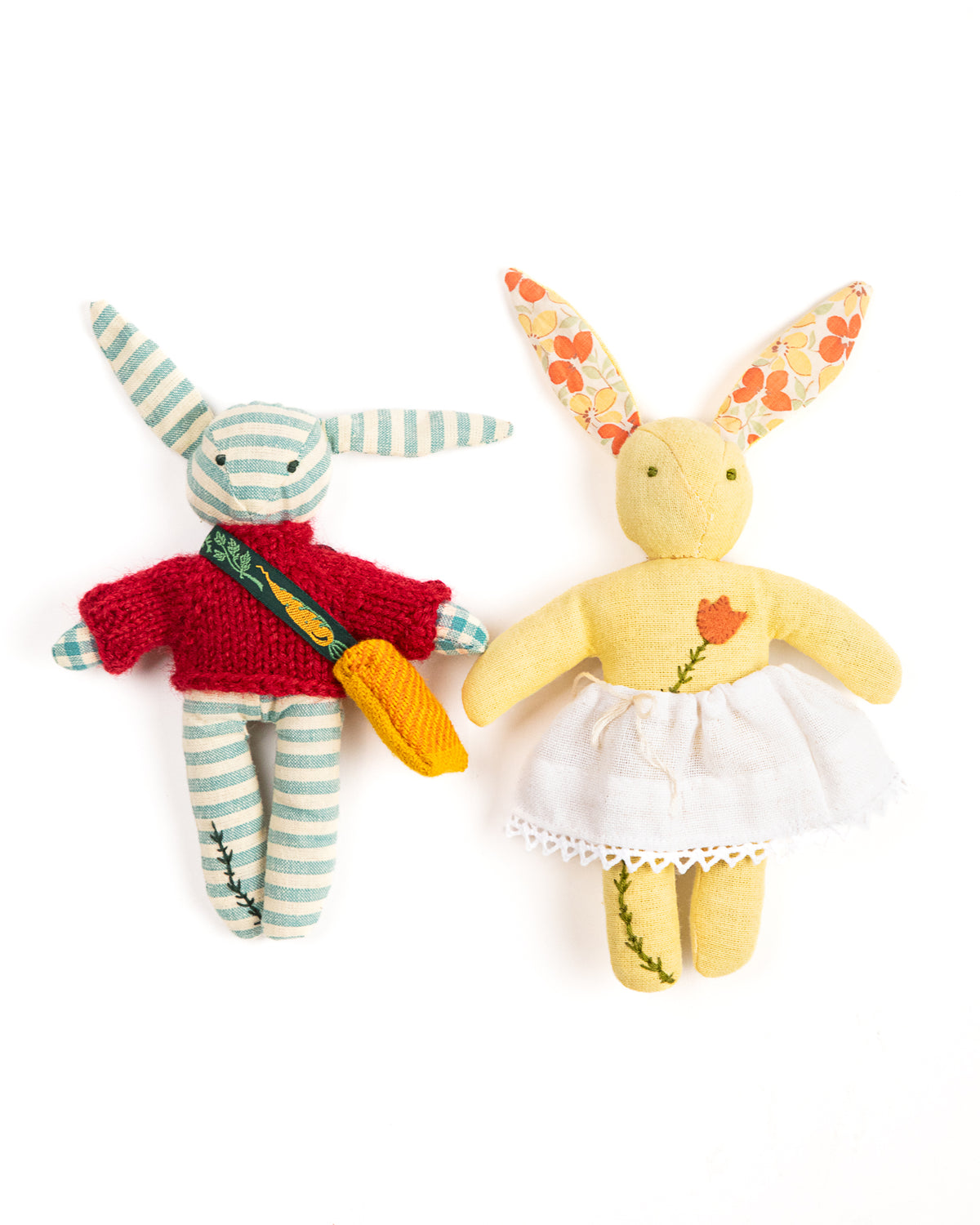Stuffed Bunny with Hand-Sewn Clothing