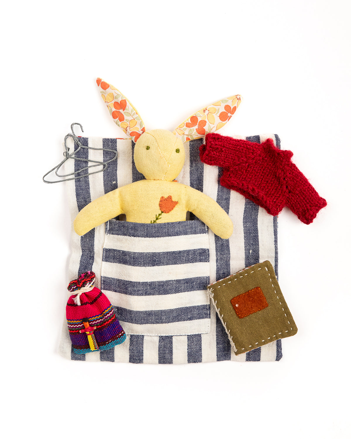 Stuffed Bunny with Hand-Sewn Clothing