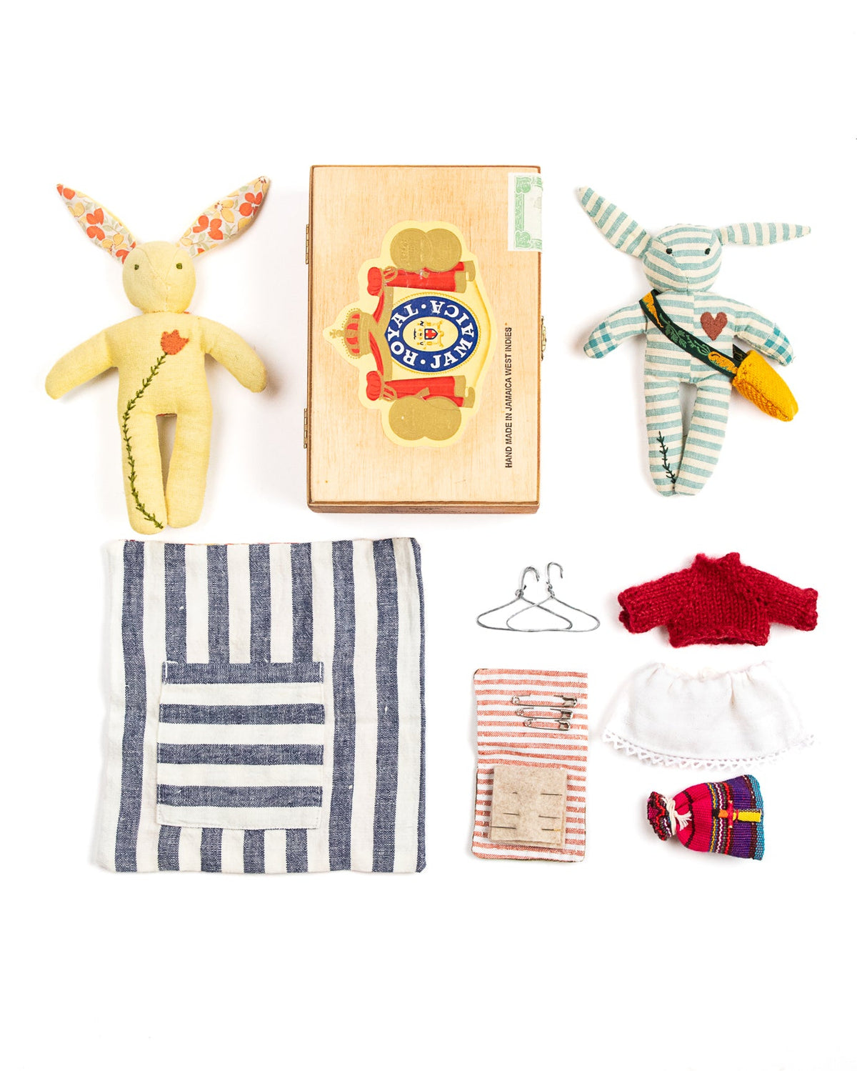 Stuffed Bunny with Hand-Sewn Clothing