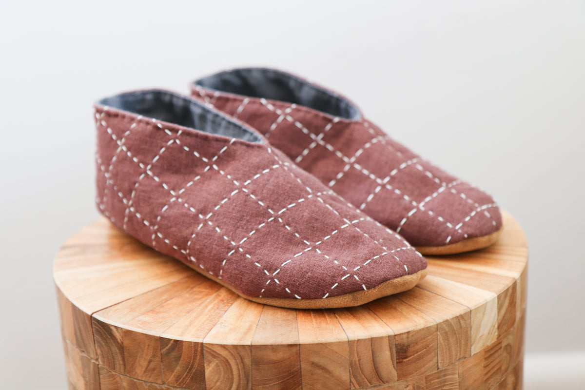 Quilted Sashiko Winter Booties