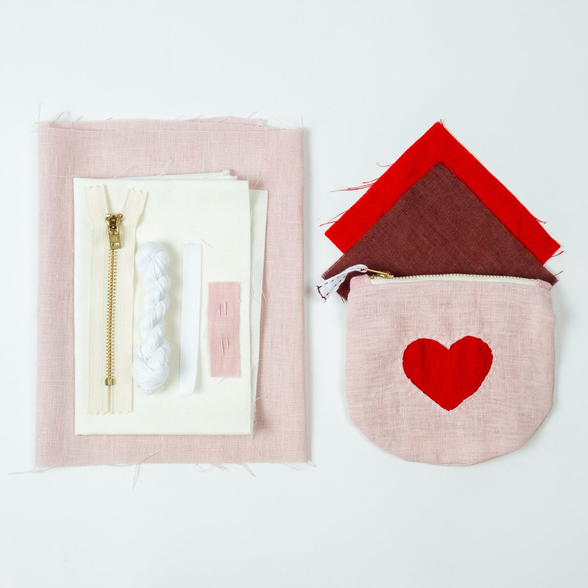 Hand-Stitched Zipper Pouch: Valentine&#39;s Day Edition