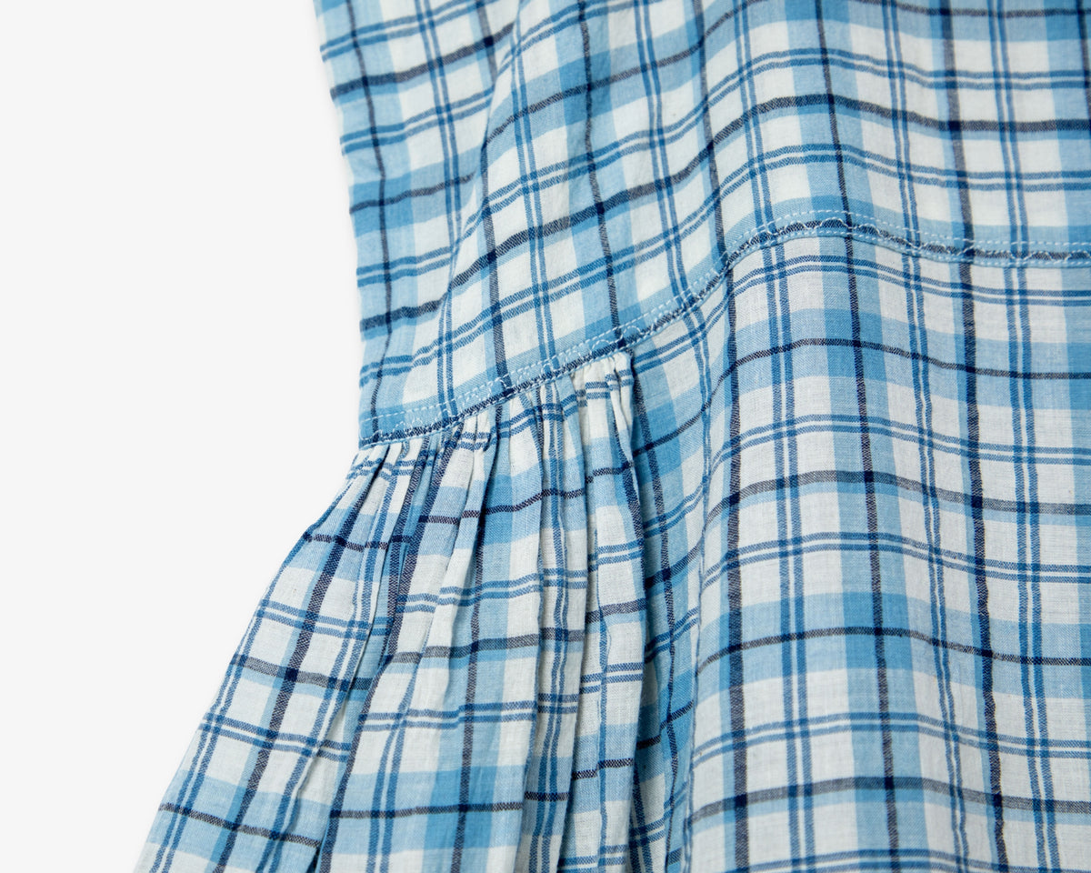 Blue Plaid Cotton Slip by Injiri