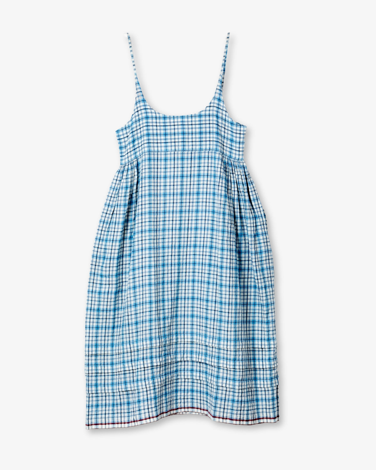 Blue Plaid Cotton Slip by Injiri