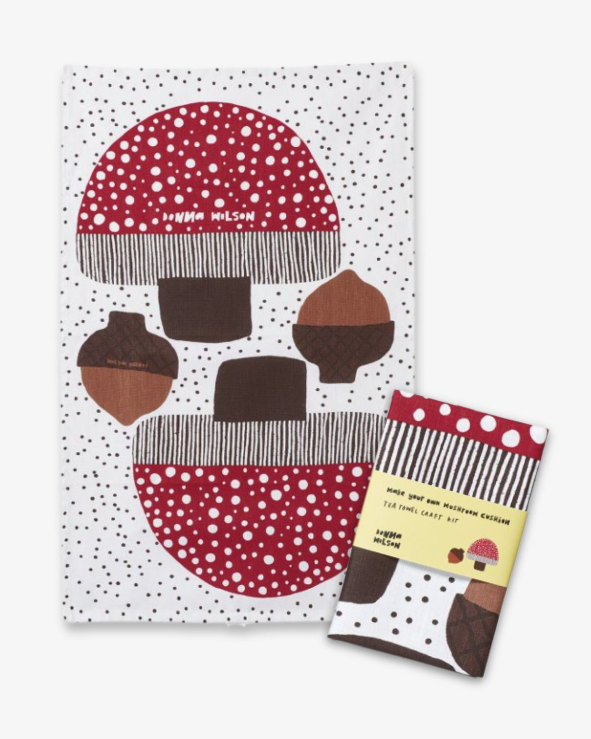 Mushroom Tea Towel Craft Kit by Donna Wilson