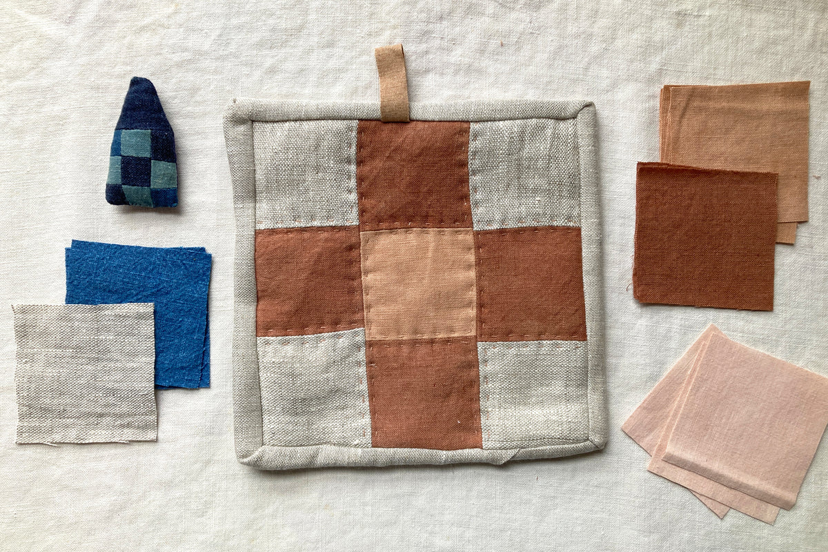 Nine Patch Quilt Holiday Ornament