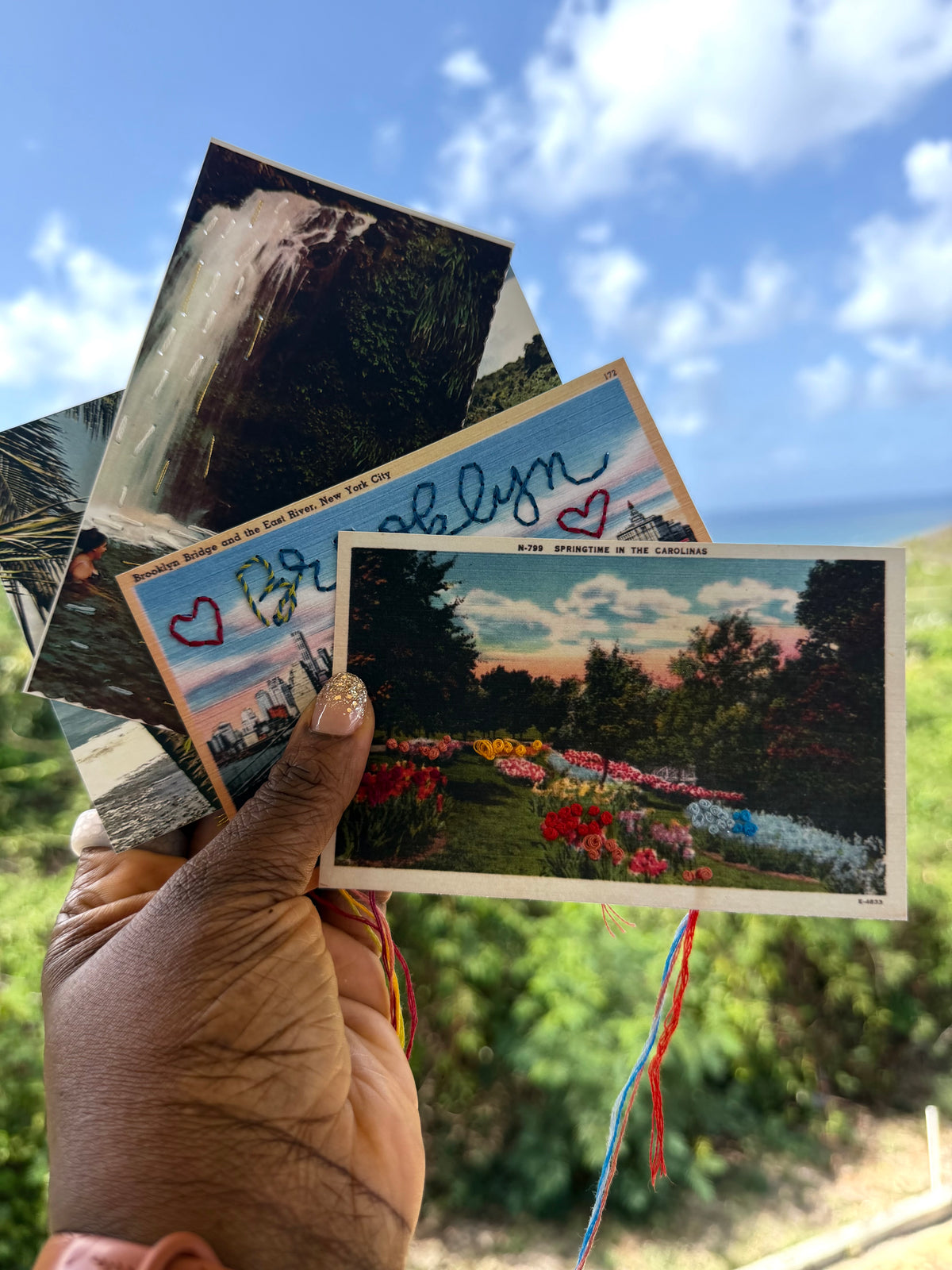 Summer Stitching: Embroidery on Postcards