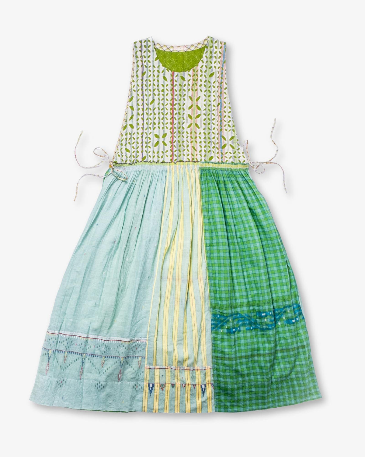 Green Patchwork Apron Dress by Injiri