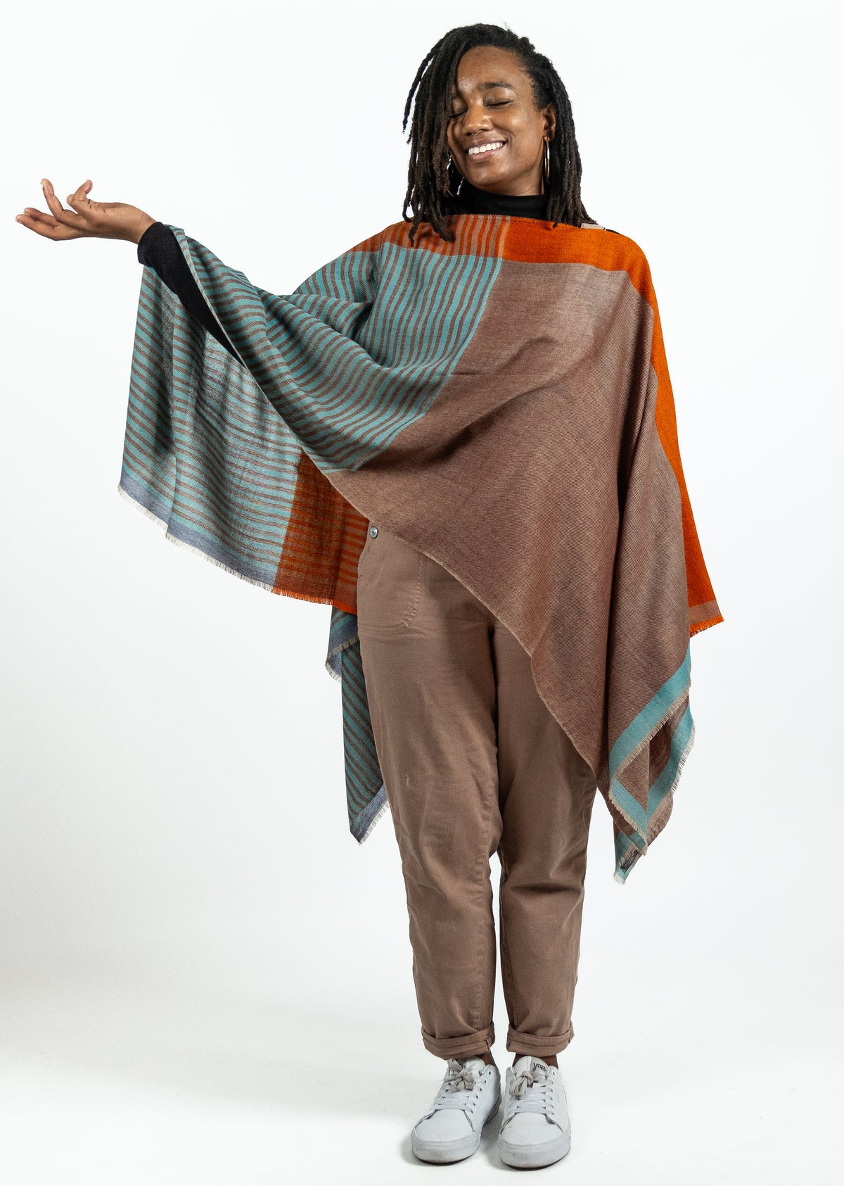 Striped Wool Poncho by SADHU