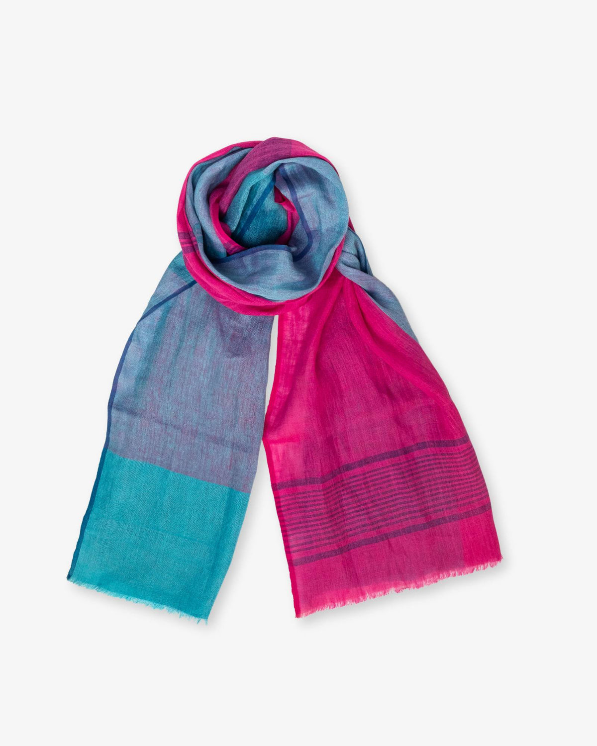 Pink | Blue Colorblock Scarf by Sadhu