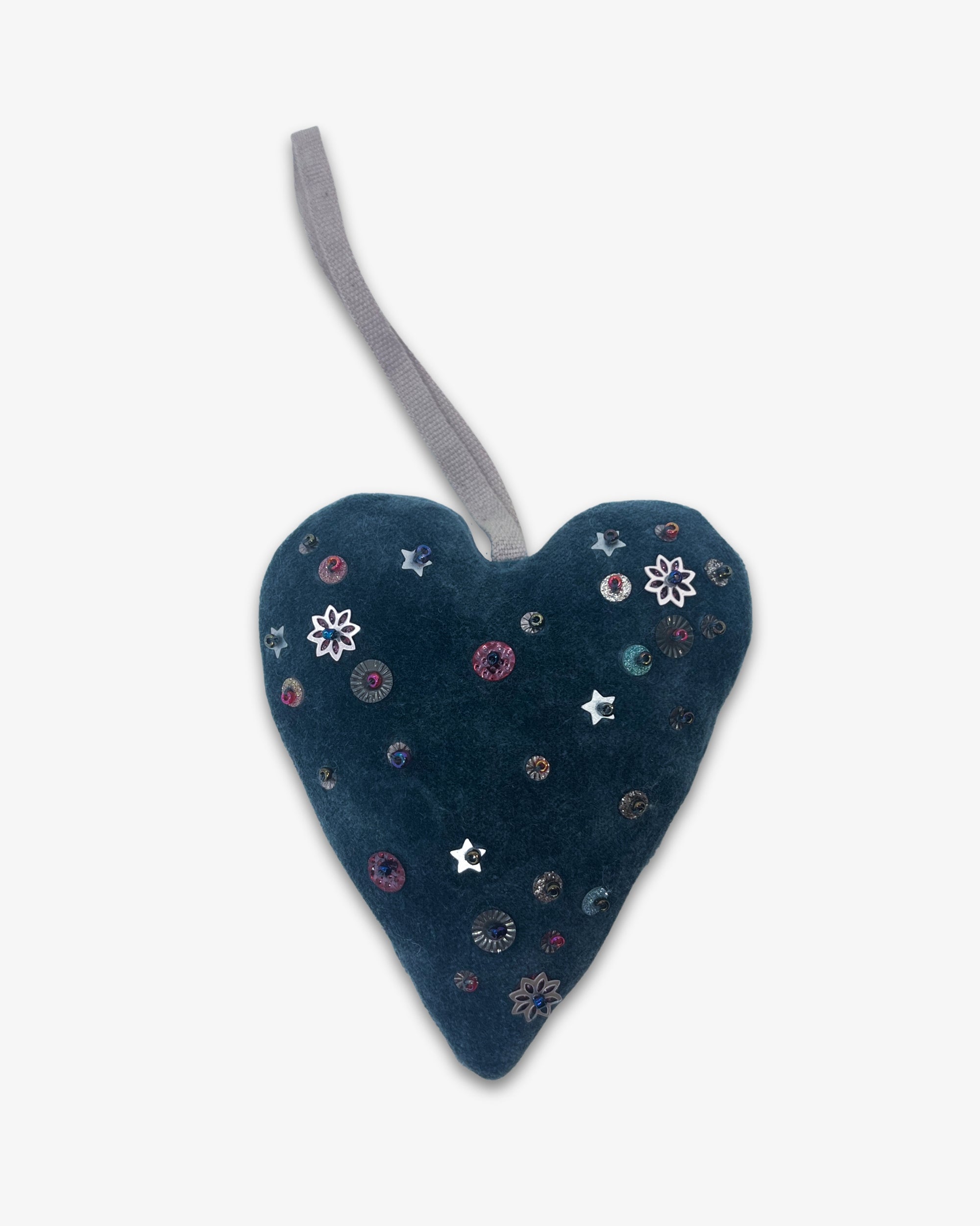 Velvet Confetti Heart Ornament by Skippy Cotton