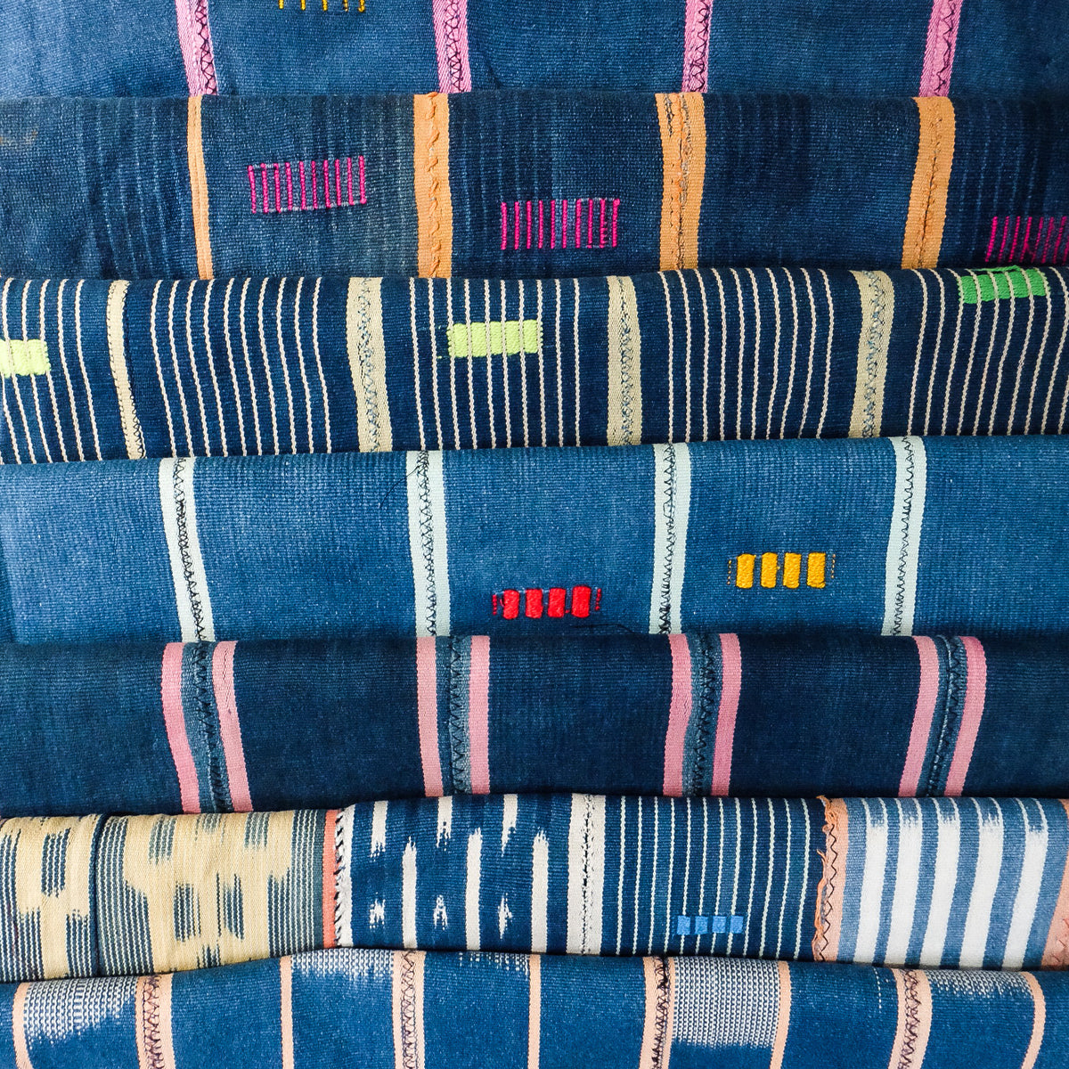 Striped Indigo Blankets