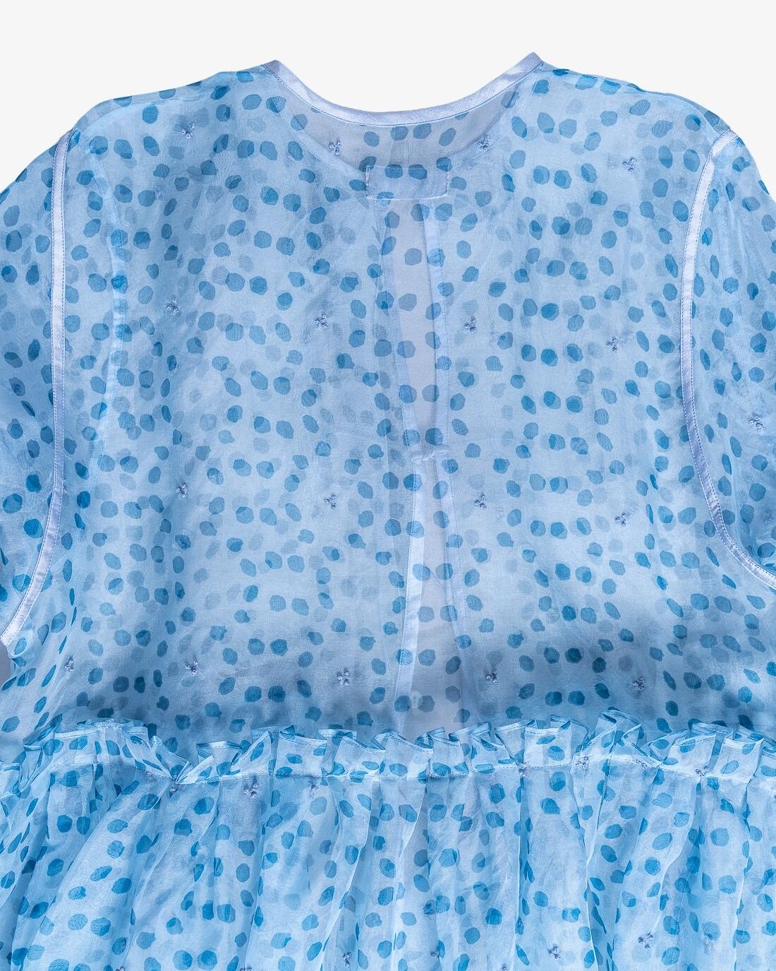 Ice Blue Silk Overlay Dress by Bunon