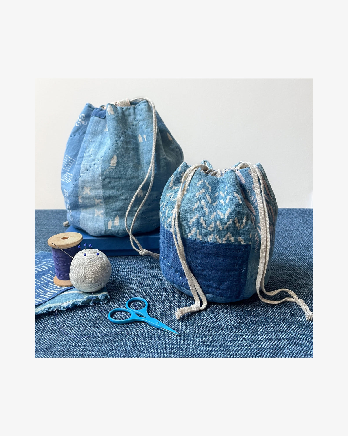 Hand-Stitched Quilted Drawstring Bag Class