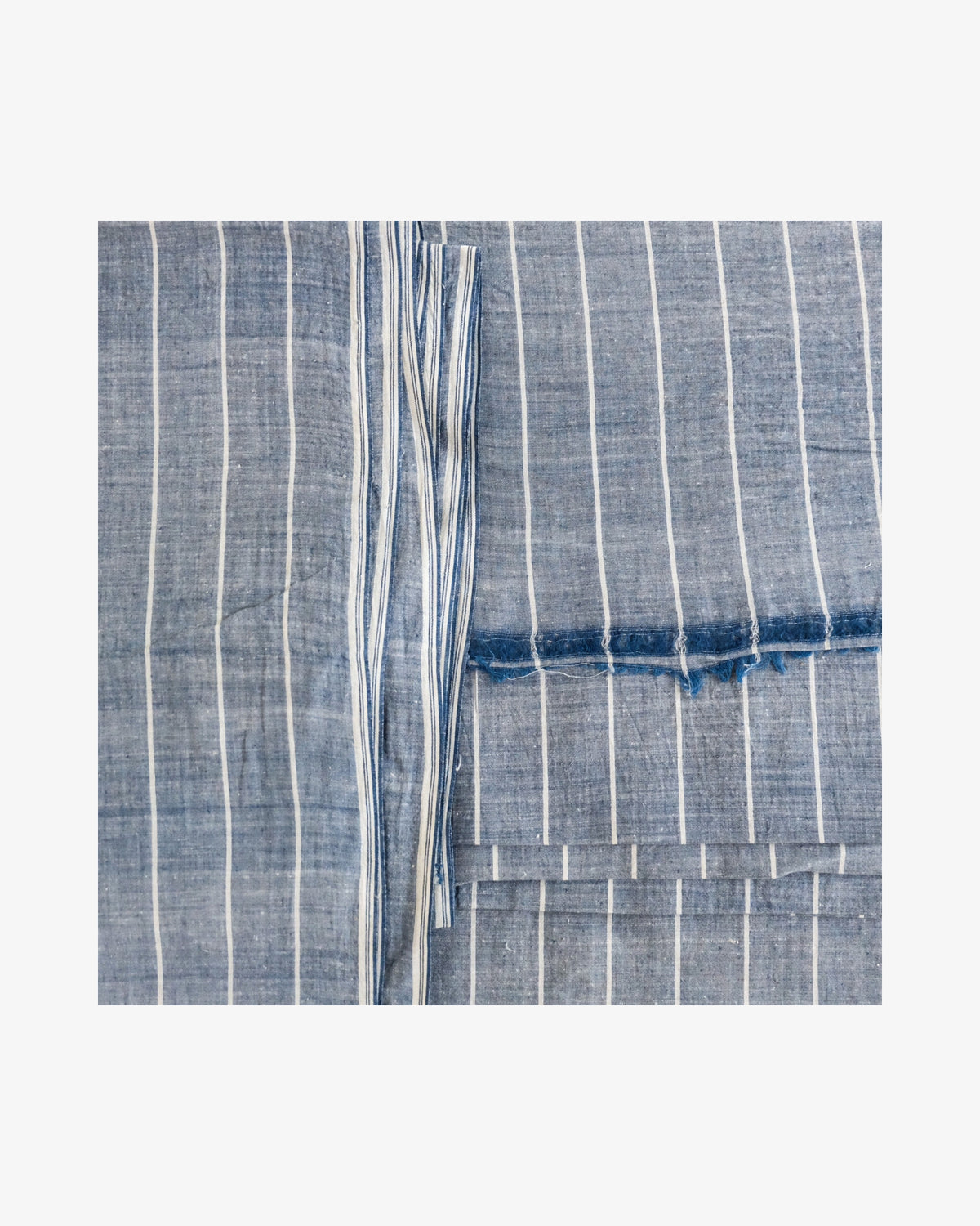 Grey Blue Striped Organic Indigo Cotton by 11.11